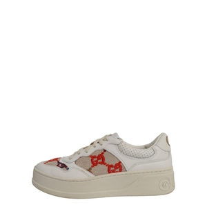 Leather Embroidered GG Chunky Sneakers Multicolour, view 2