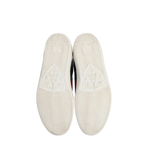 Leather Ace Bee Embroidered Sneakers Black, view 5