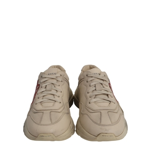Leather Mouth Print Rhyton Sneakers Ivory, view 3