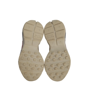Leather Mouth Print Rhyton Sneakers Ivory, view 5