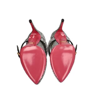 Glitter Crystal Embellished Sylvie Pumps Silver, view 5