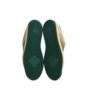 Mixed Material GG Screener Sneakers Beige/Green, view 5