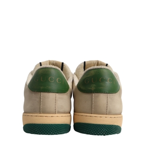 Mixed Material GG Screener Sneakers Beige/Green, view 3