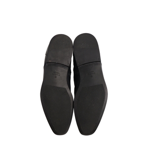 Vintage Grained Leather Ankle Boots Black, view 5