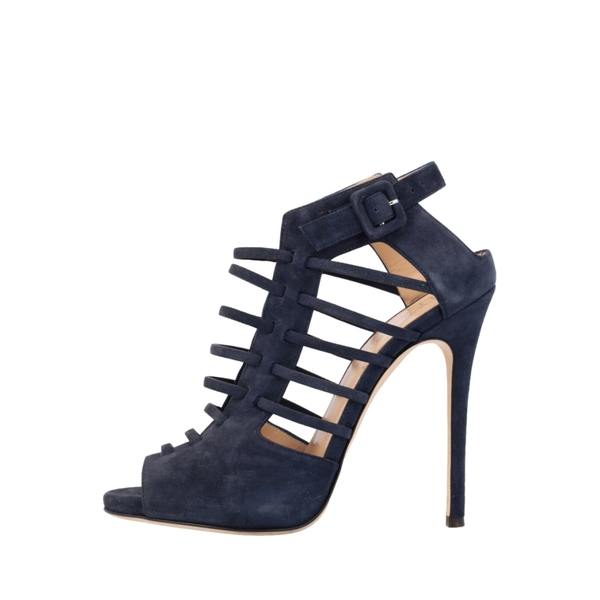 Suede Caged Booties Navy  - Limited Edition