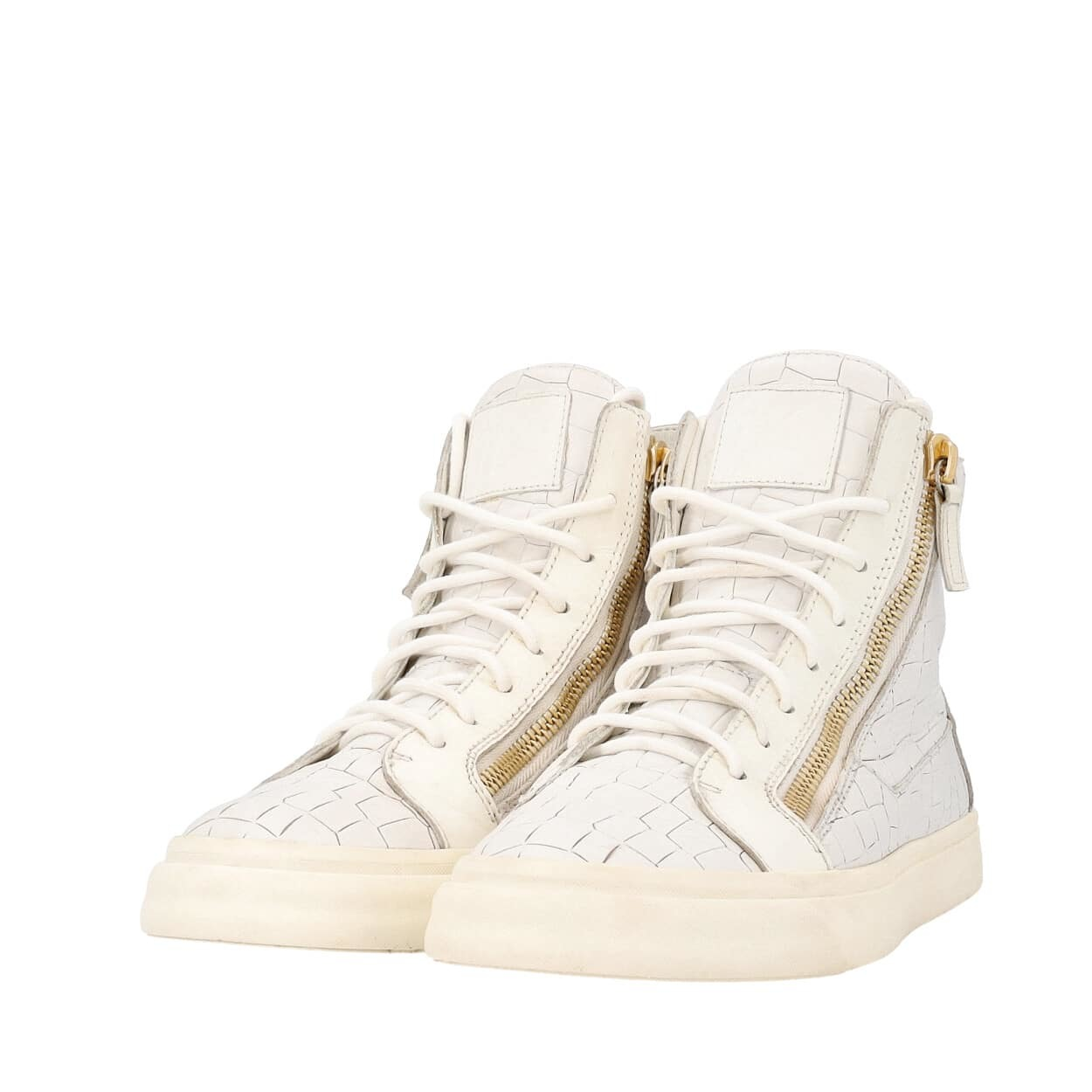 GIUSEPPE ZANOTTI Croc Embossed Leather London High Top Sneakers
