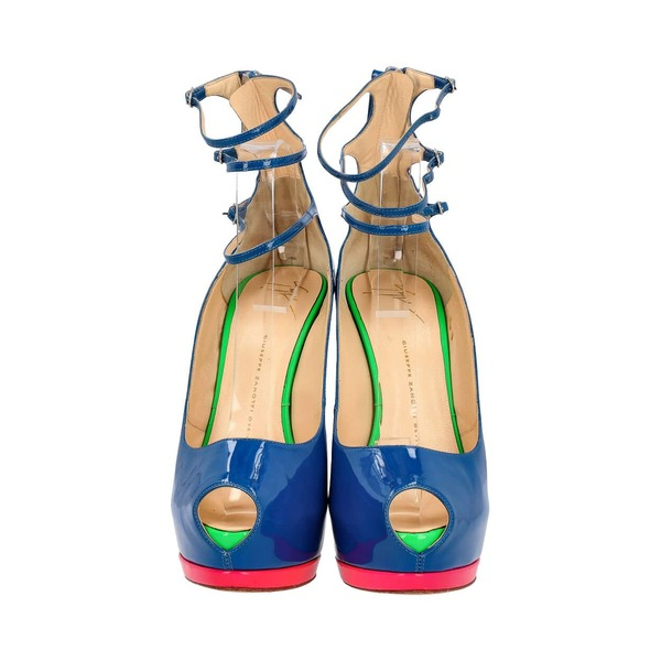 Patent Ankle Straps Pumps Multicolour
