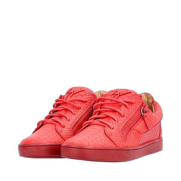 Python Embossed Frankie Sneakers Red