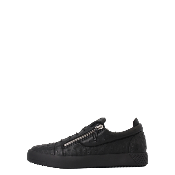 Ostrich Embossed Frankie Sneakers Black
