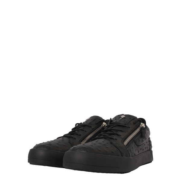 Ostrich Embossed Frankie Sneakers Black