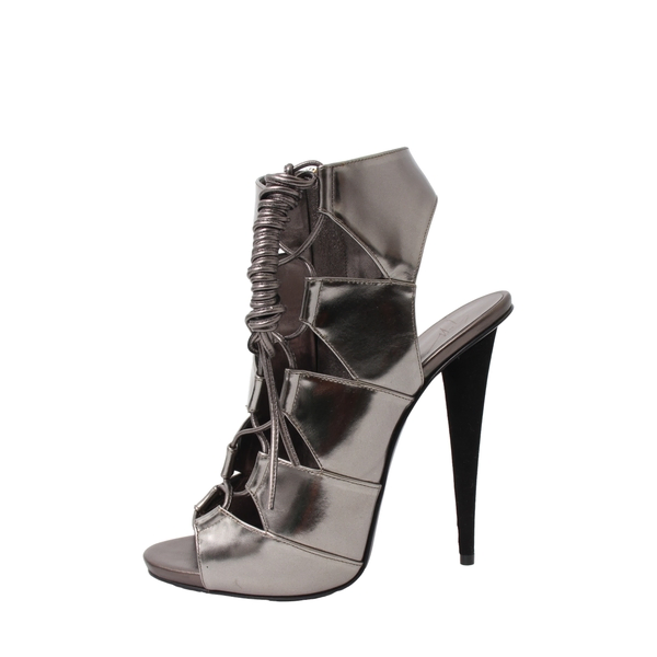 Leather Gladiator Sandals Silver