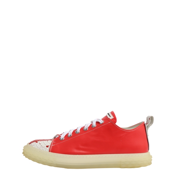 Leather/Snakeskin Blabber Sneakers Red