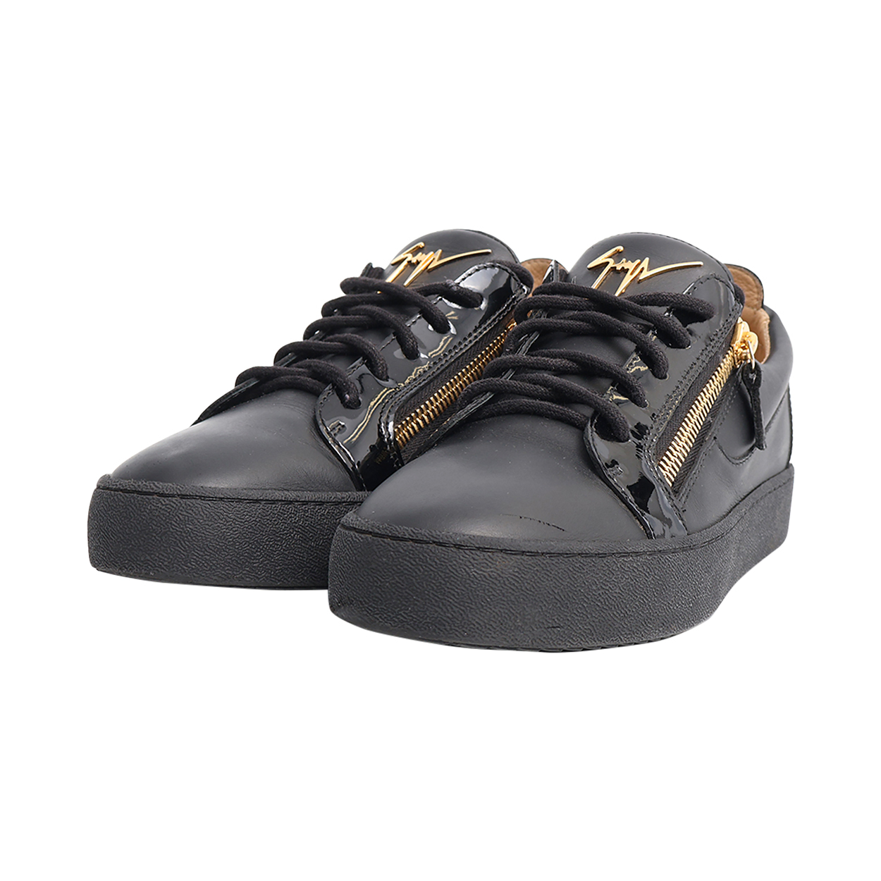 GIUSEPPE ZANOTTI Leather Frankie Sneakers Black | Luxity