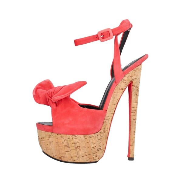 Suede Denny Platform Sandals Pink