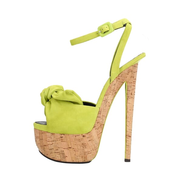 Suede Denny Platform Sandals Green