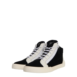 Leather/Velvet The Shark High Top Sneakers Black/White