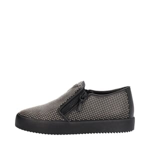 Leather Studded Eve Slip-On Sneakers Black, view 2