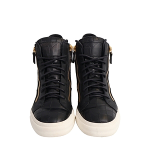 Croc Embossed London High Top Sneakers Black, view 3