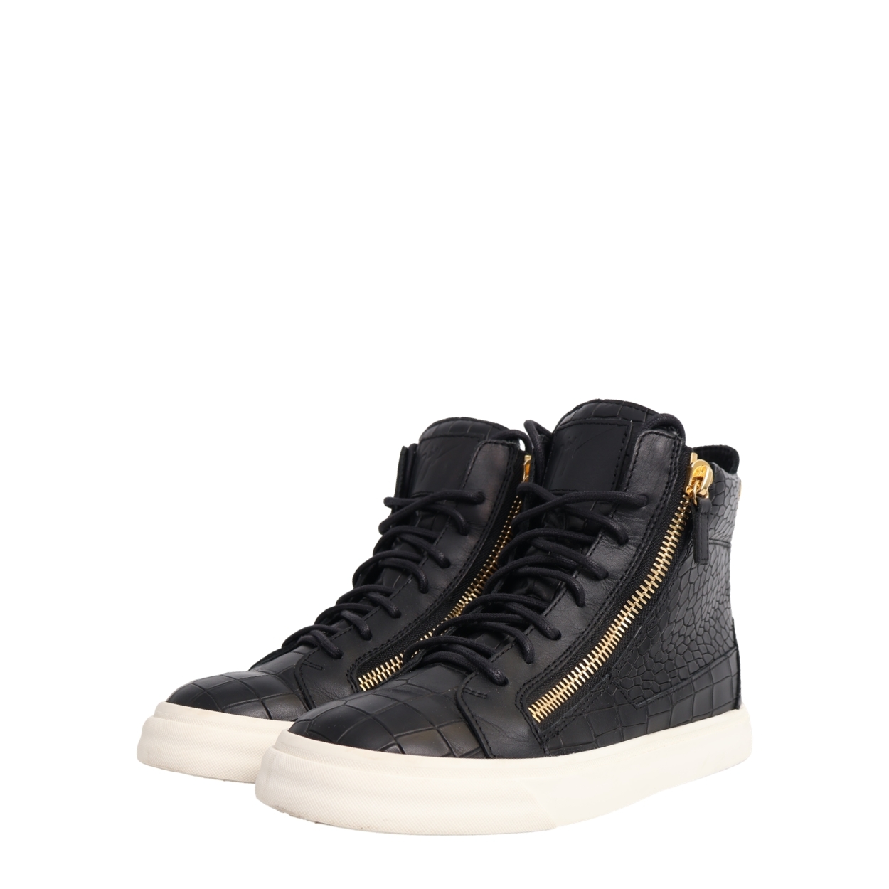 Croc Embossed London High Top Sneakers Black