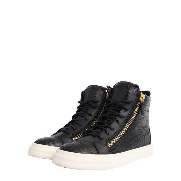 Croc Embossed London High Top Sneakers Black