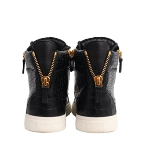 Croc Embossed London High Top Sneakers Black, view 4
