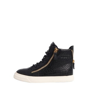 Croc Embossed London High Top Sneakers Black, view 2