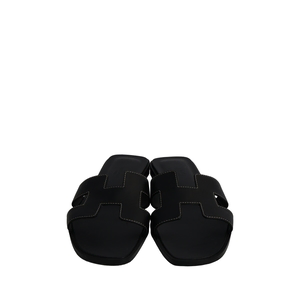 Leather Oran Sandals Black, view 3