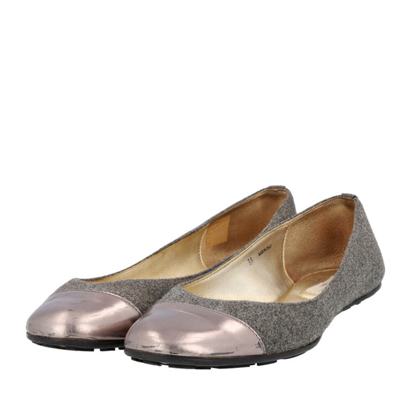 Flannel Flat Pumps Grey