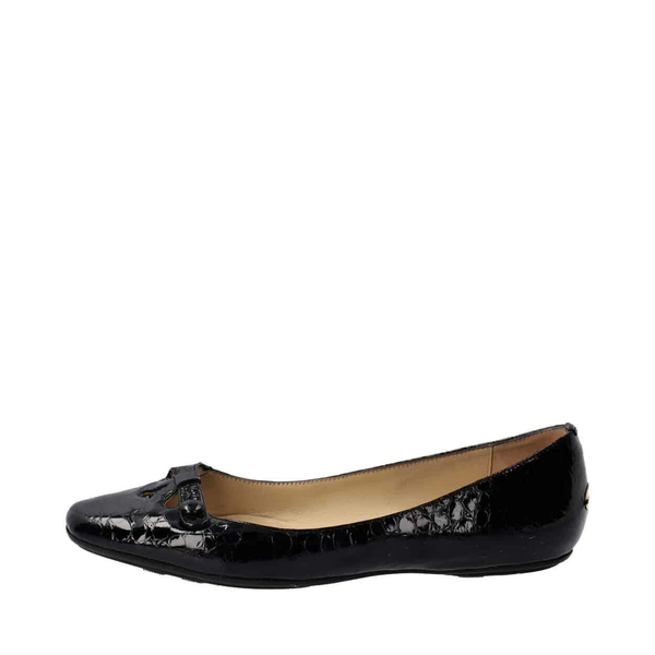 Patent Flat Pumps Black