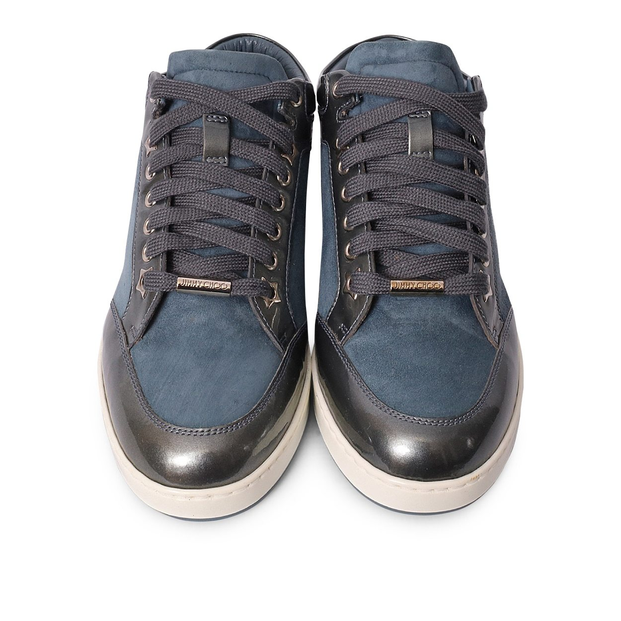 JIMMY CHOO Patent/Suede Miami Sneakers Blue | Luxity