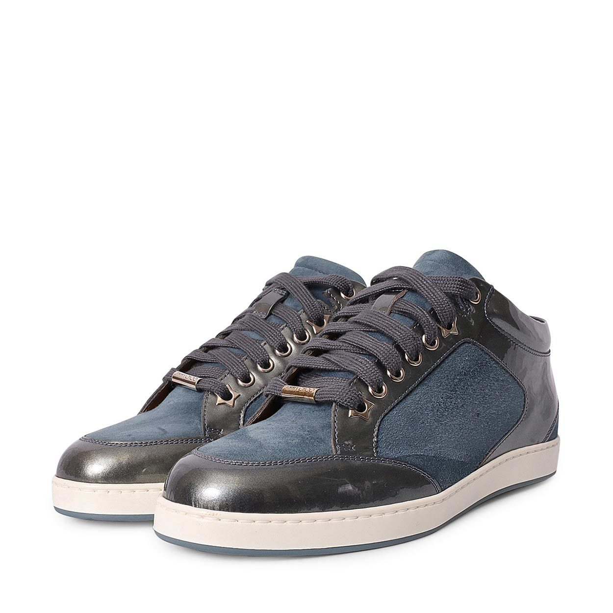 JIMMY CHOO Patent/Suede Miami Sneakers Blue | Luxity