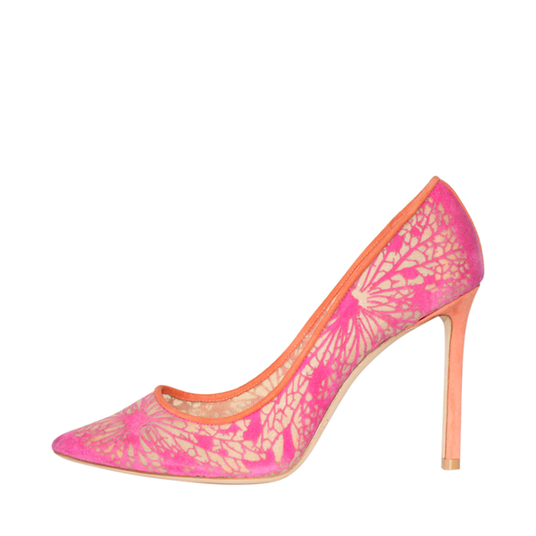 Suede/Mesh Butterfly Rommy Pumps Pink