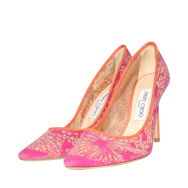 Suede/Mesh Butterfly Rommy Pumps Pink