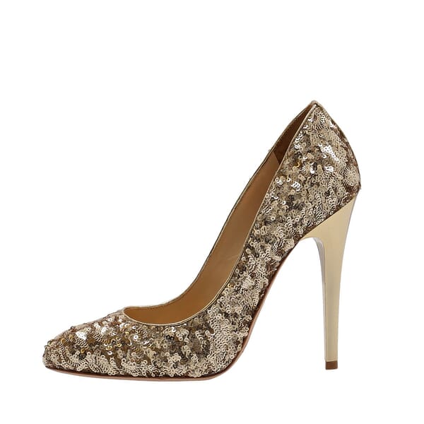 Sequins Victoria Pumps Gold