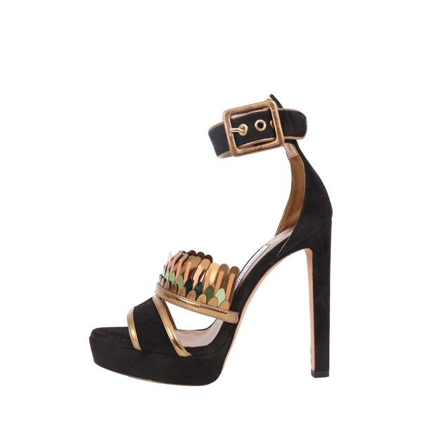 Suede Kathleen Platform Sandals Black