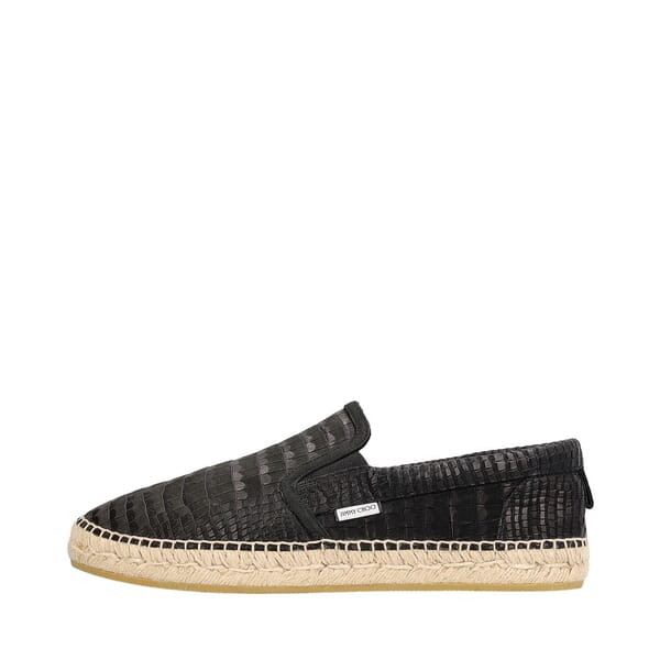 Croc Embossed Vlad Espadrilles Black