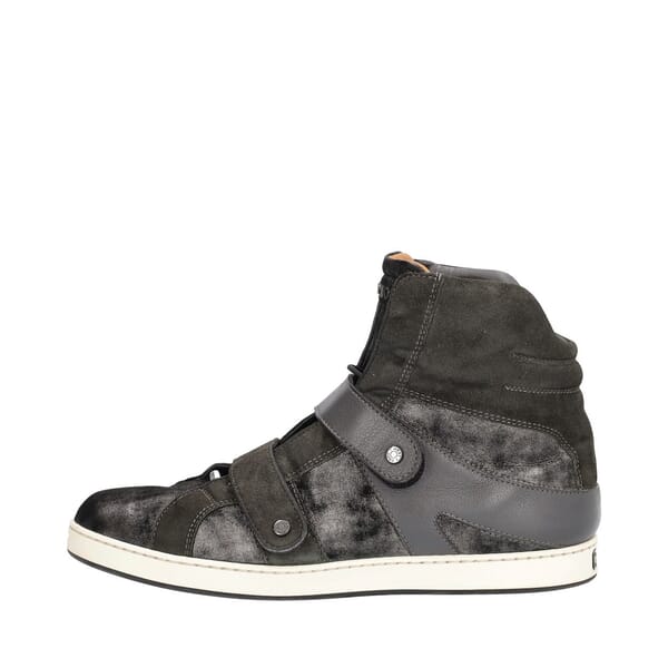 Mixed Material Yazz High Top Sneakers Grey