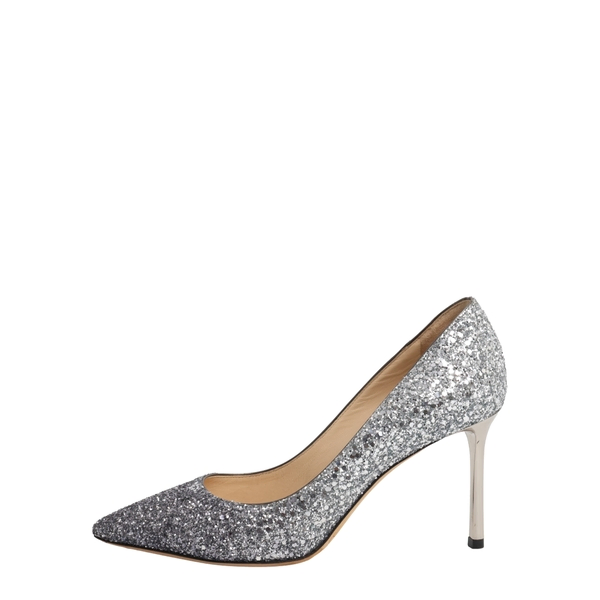 Coarse Glitter Romy Pumps Silver