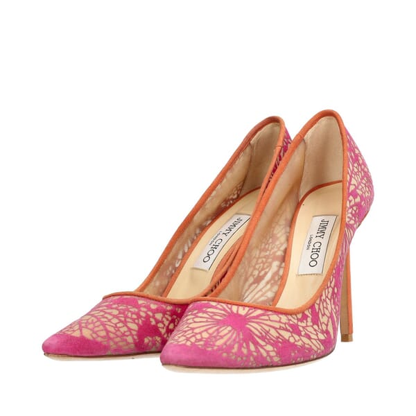 Suede/Mesh Butterfly Rommy Pumps Pink