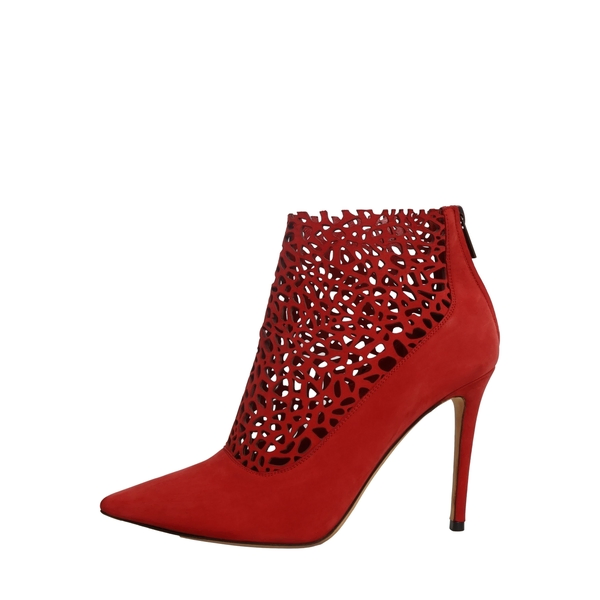 Suede Laser Maurice Booties Red