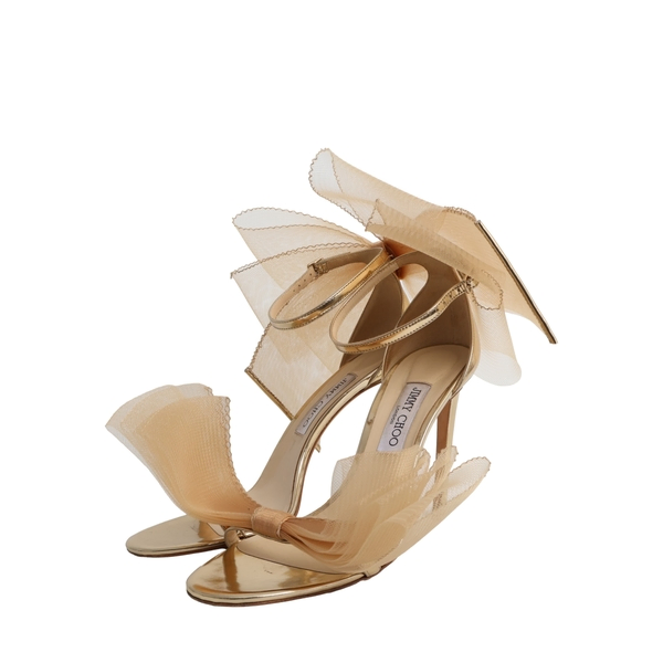 Metallic Leather Aveline Sandals Gold/Nude
