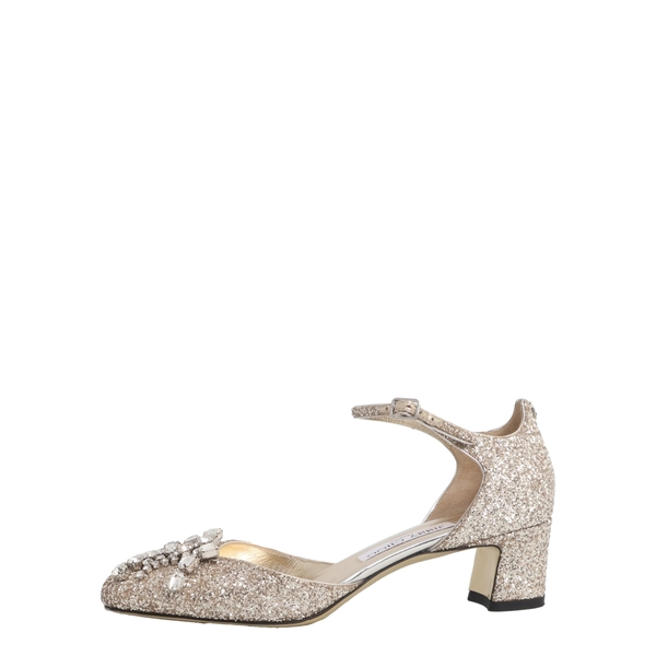 Glitter Verity Ankle Strap Pumps Sand Crystal