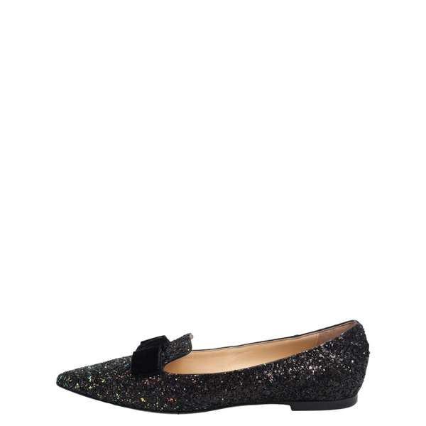 Coarse Glitter Fabric Gala Pumps Rainbow Black