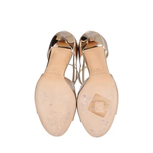 Metallic Leather Lang Sandals Champagne, view 5