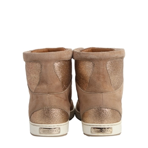 Glitter/Suede High Top Sneakers Beige, view 3