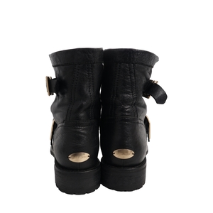 Leather Cruz Biker Boots Black, view 4