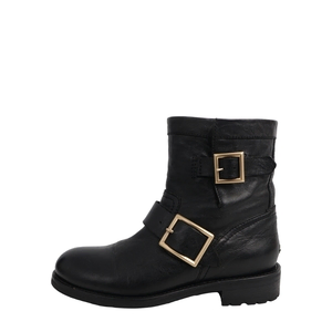 Leather Cruz Biker Boots Black, view 2