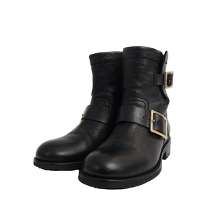 Leather Cruz Biker Boots Black
