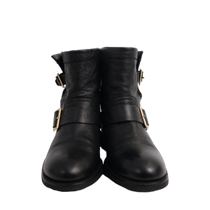 Leather Cruz Biker Boots Black, view 3