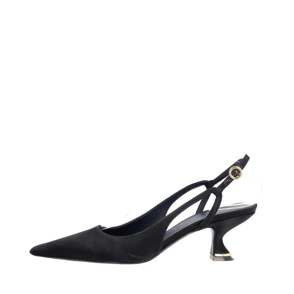 Satin Slingback Pumps Black